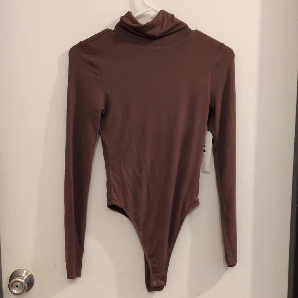 Bar III Brown Long Sleeve Bodysuit